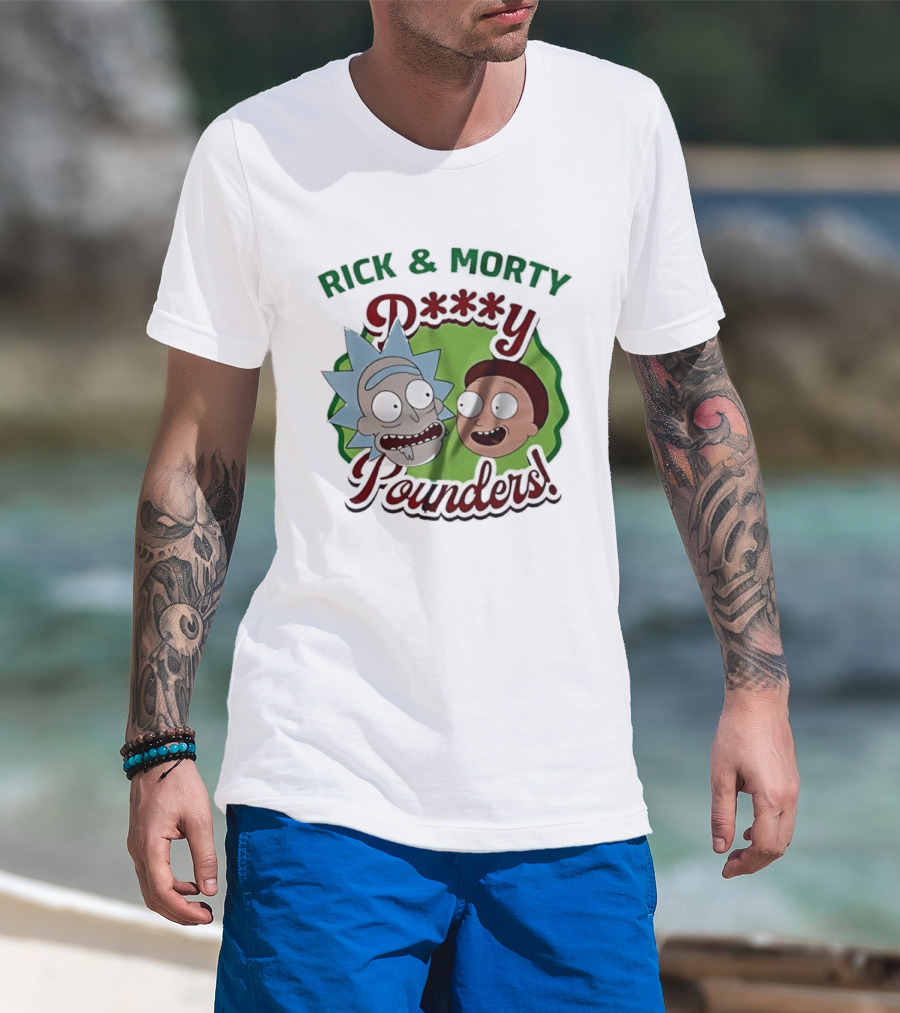 Rick And Morty P<strong></strong>y Pounders Cartoon Characters Green Portal T-Shirt
