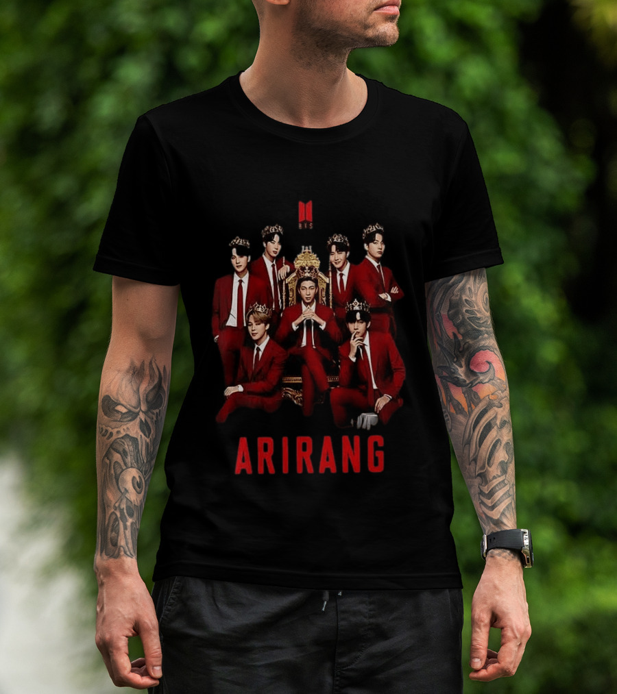 BTS World Tour 2026 Arirang Red Suits And Crowns T-Shirt