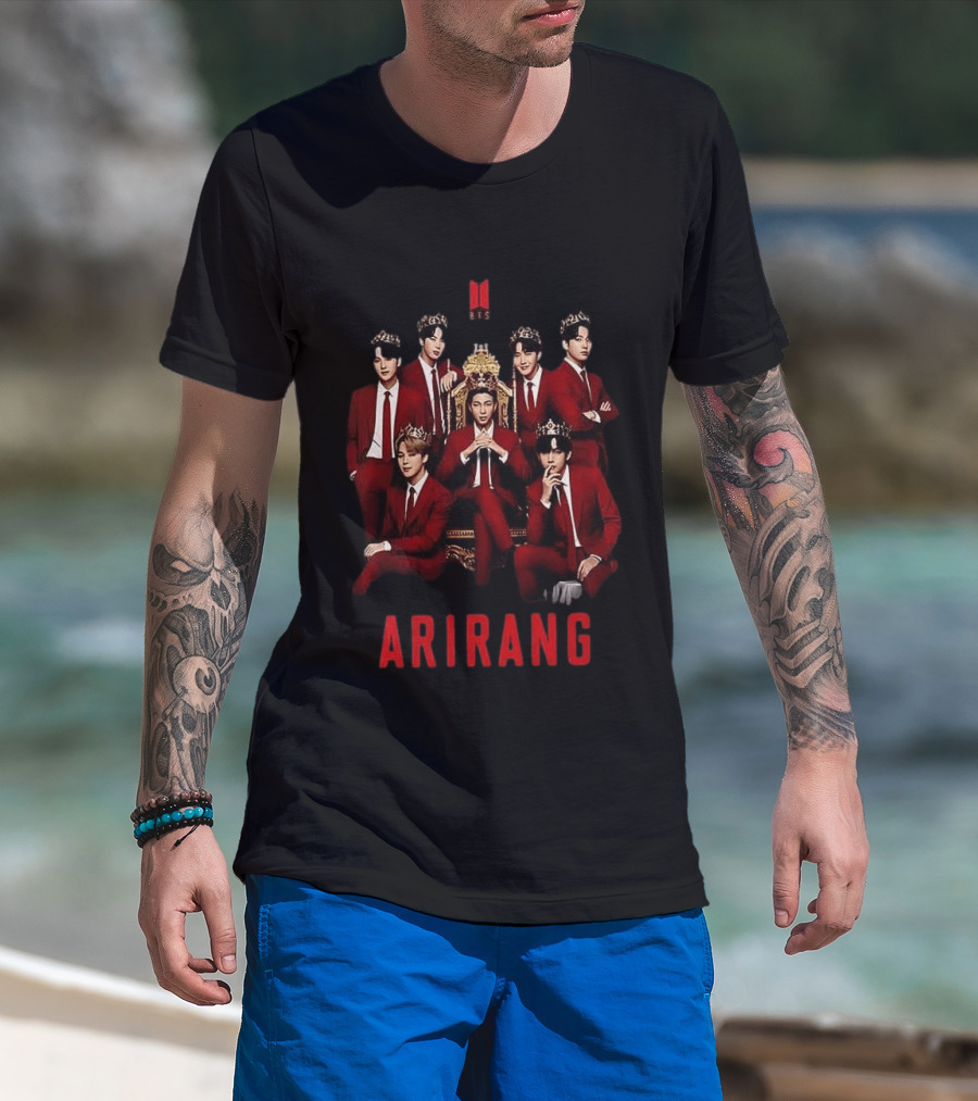 BTS World Tour 2026 Arirang Red Suits And Crowns T-Shirt