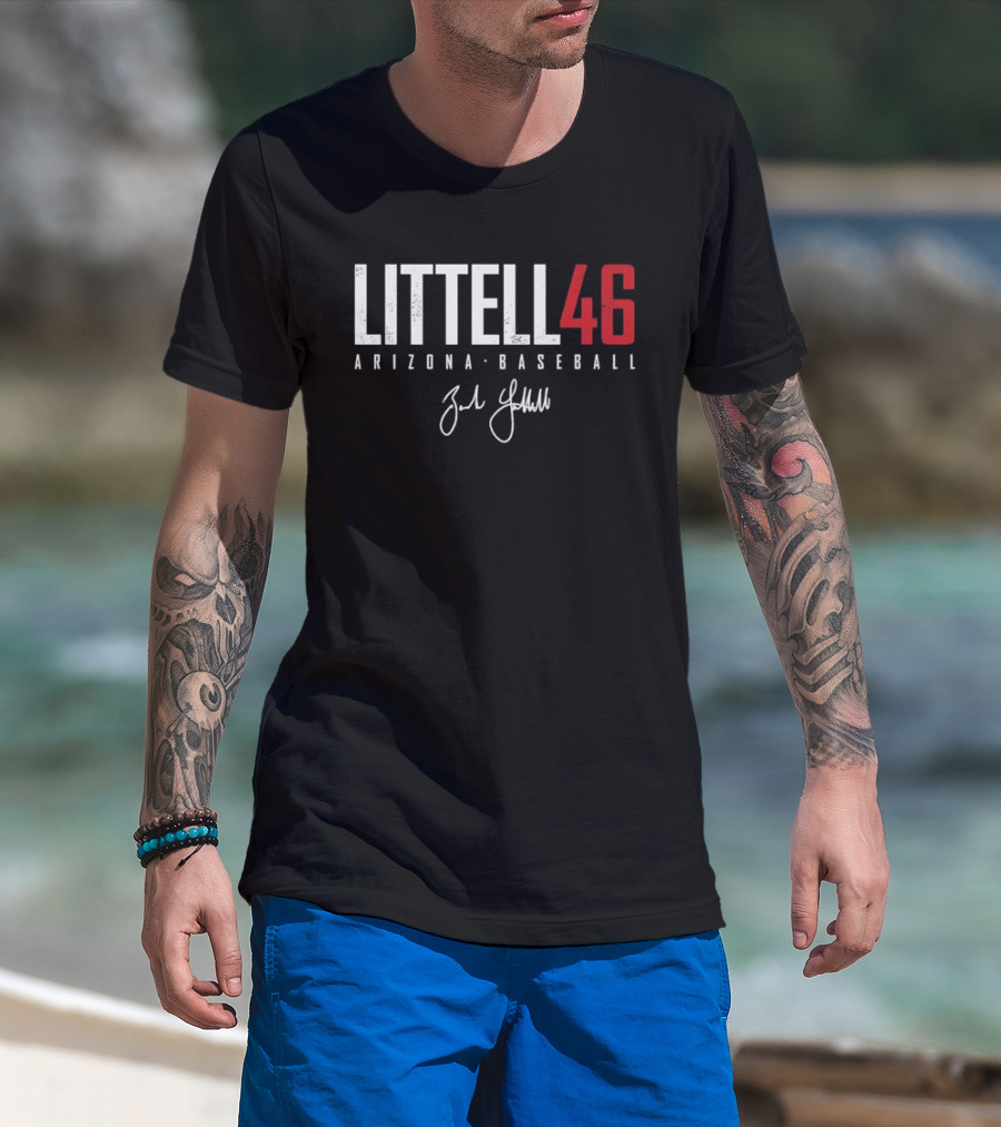 Arizona Baseball Littell 46 Zack Distressed T-Shirt