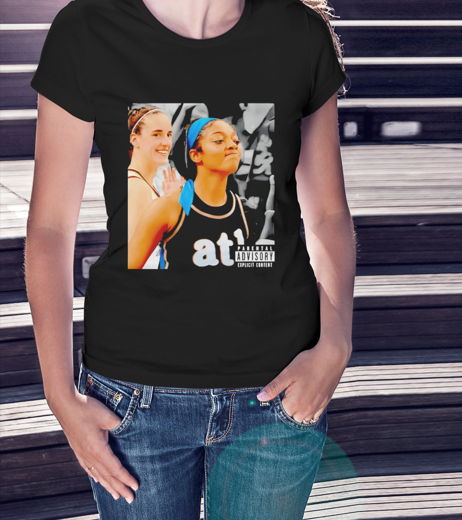 Caitlin Clark Angel Reese Memorable Moment Parental Advisory Explicit Content T-Shirt