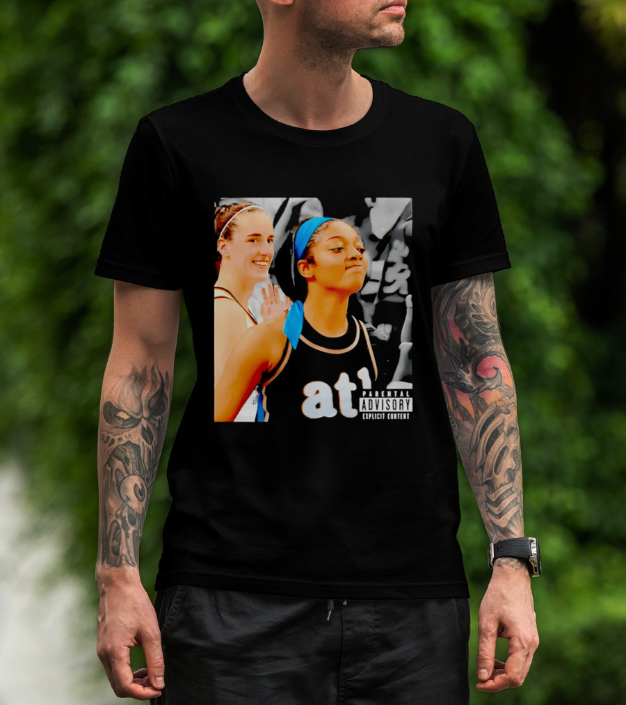 Caitlin Clark Angel Reese Memorable Moment Parental Advisory Explicit Content T-Shirt