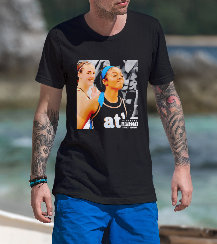 Caitlin Clark Angel Reese Memorable Moment Parental Advisory Explicit Content T-Shirt