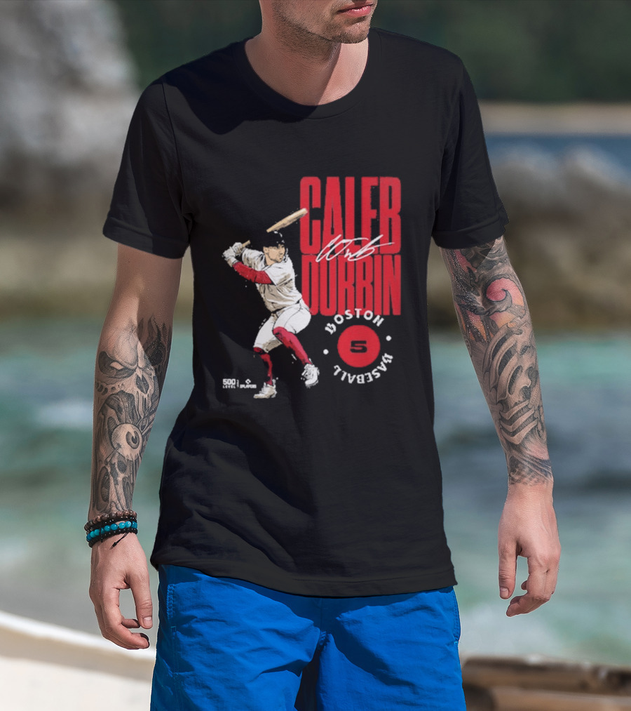 Caleb Durbin Boston Baseball Stamp Number 5 T-Shirt