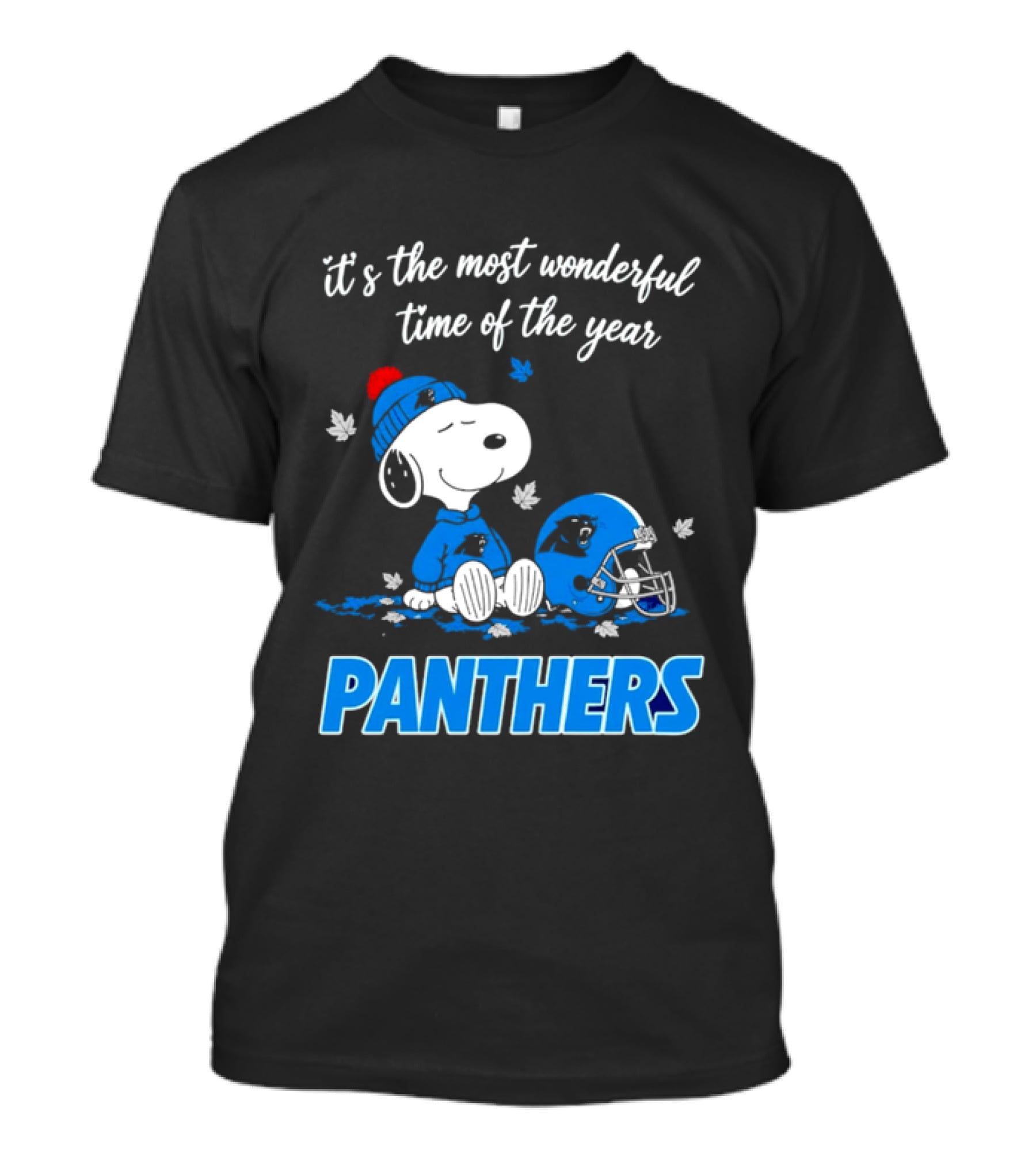 Panthers It's The Most Wonderful Time Of The Year Cartoon Snoopy Beanie Helmet T-Shirt