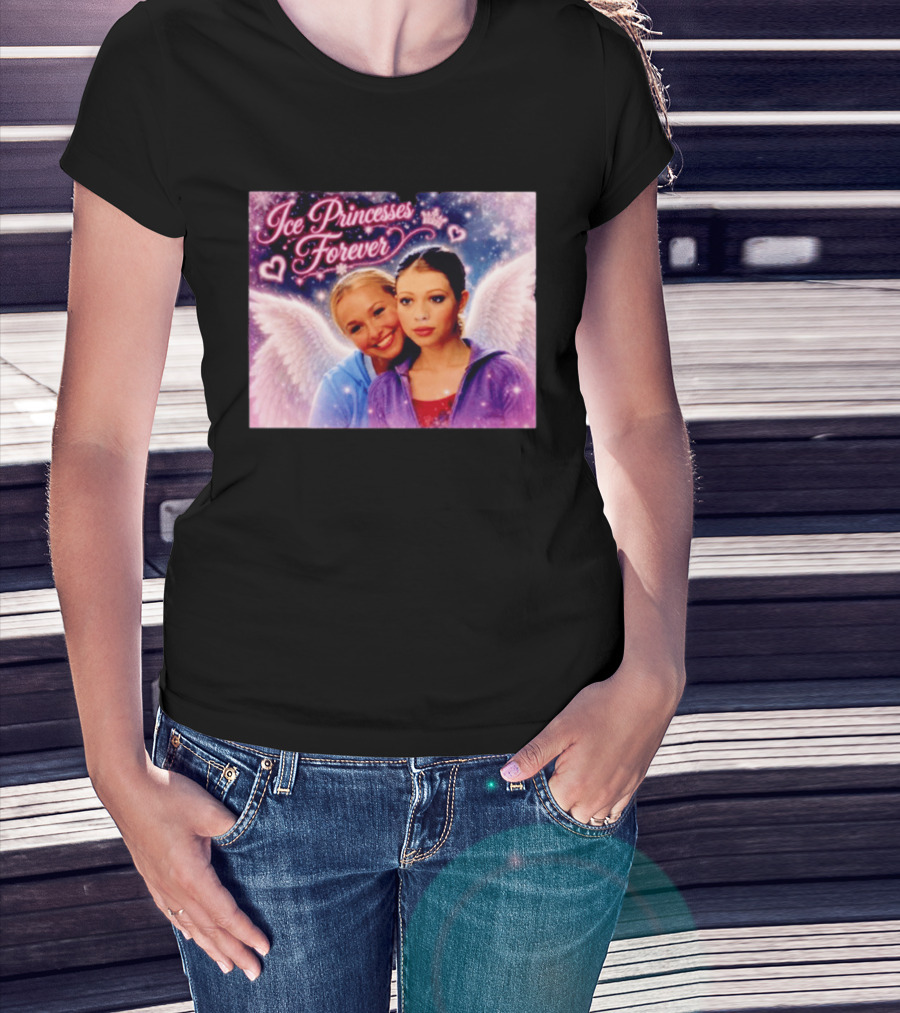 Ice Princesses Forever Hayden Panettiere Michelle Trachtenberg Angel Wings Hearts Snowflakes T-Shirt