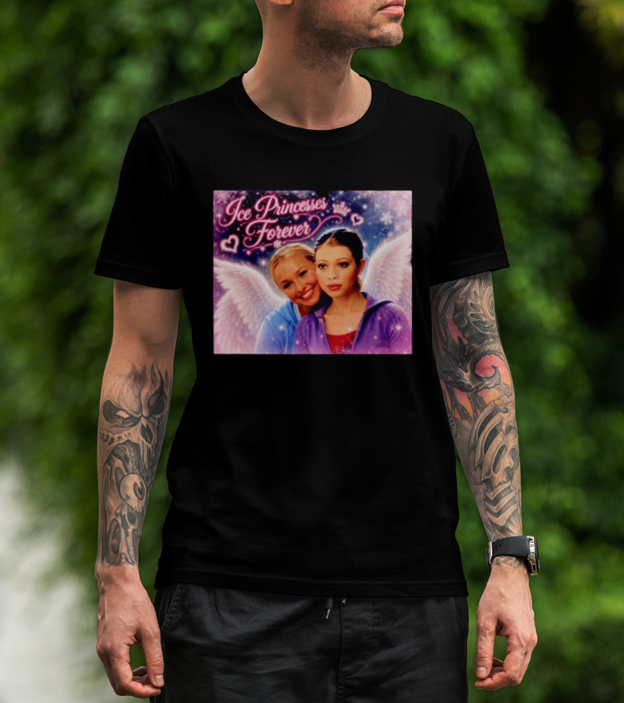 Ice Princesses Forever Hayden Panettiere Michelle Trachtenberg Angel Wings Hearts Snowflakes T-Shirt