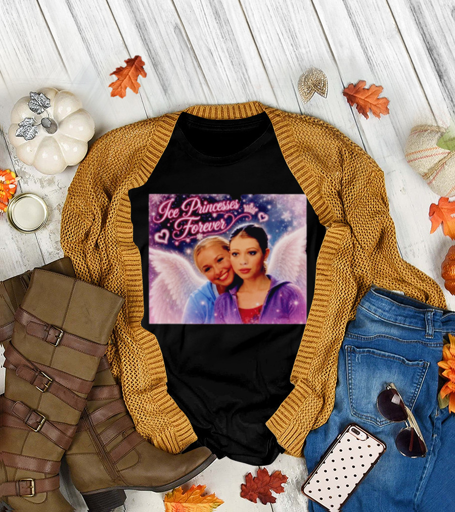 Ice Princesses Forever Hayden Panettiere Michelle Trachtenberg Angel Wings Hearts Snowflakes T-Shirt