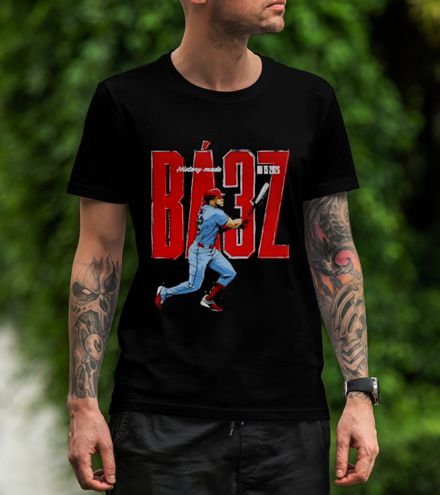 History Made Baez 08 15 2026 Baseball Player Swinging Bat Sketch T-Shirt