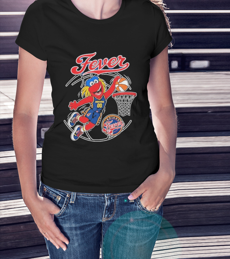 Indiana Fever Basketball Mascot Slam Dunk 2026 T-Shirt