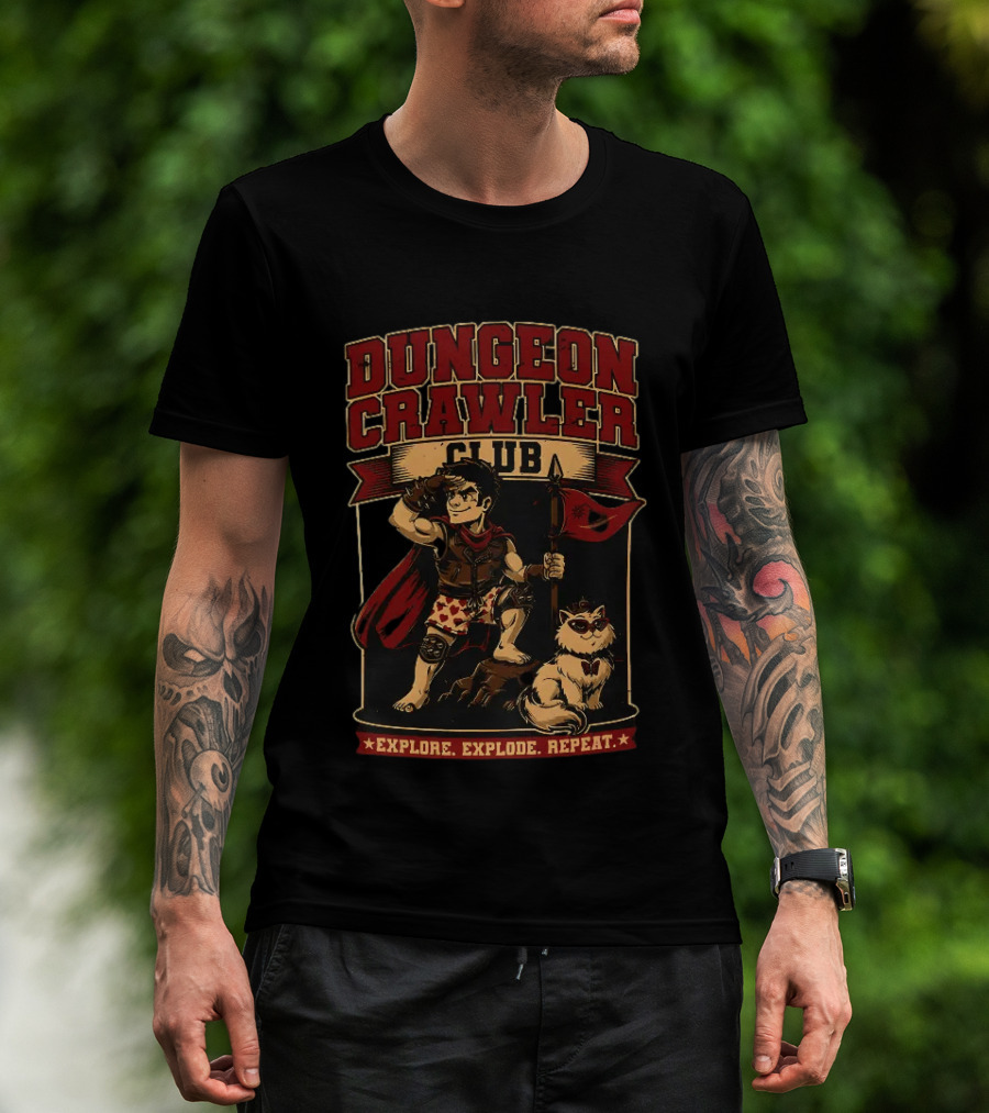 Dungeon Crawler Club Explore Explode Repeat Dungeon Crawler Carl Adventure T-Shirt