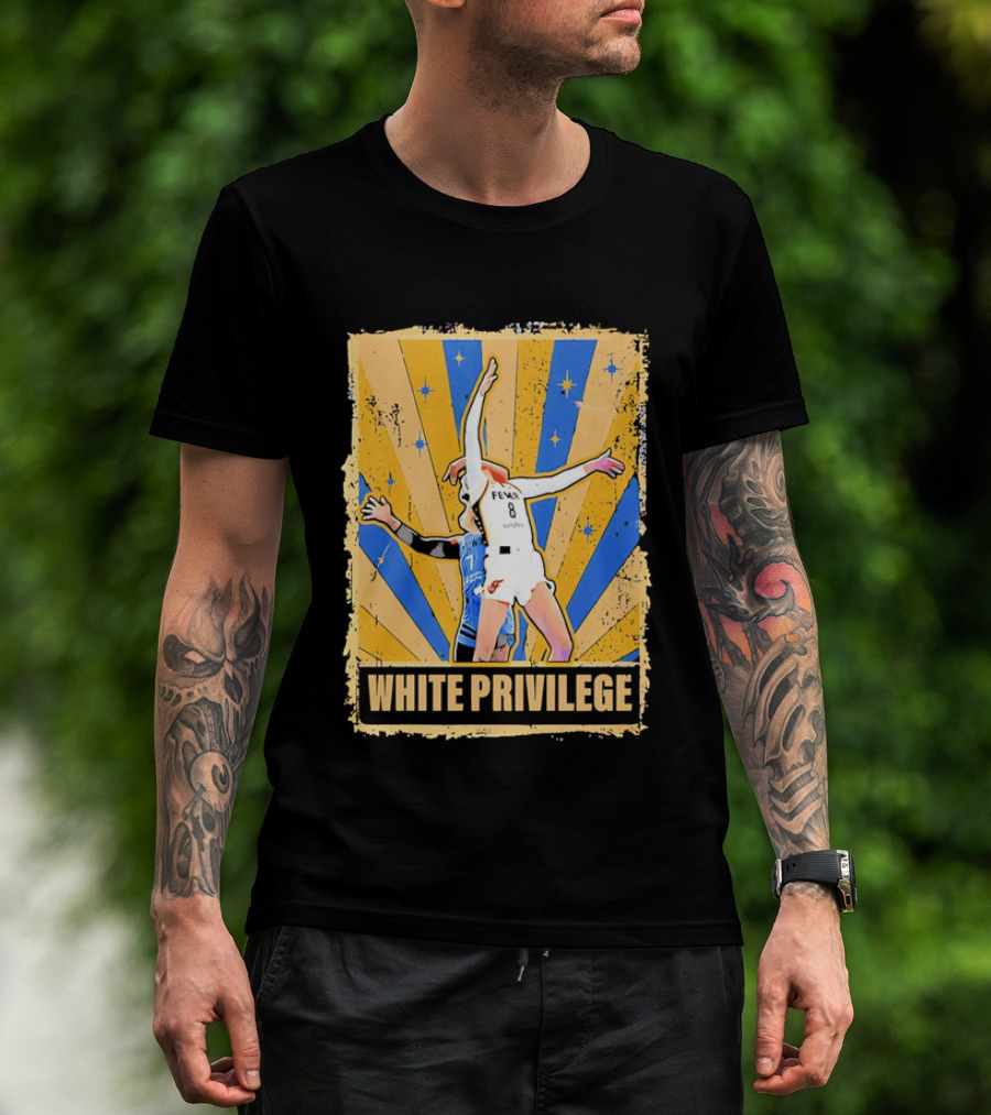 Indiana Fever WNBA White Privilege Basketball Players Foul Distressed Sunburst Stars T-Shirt