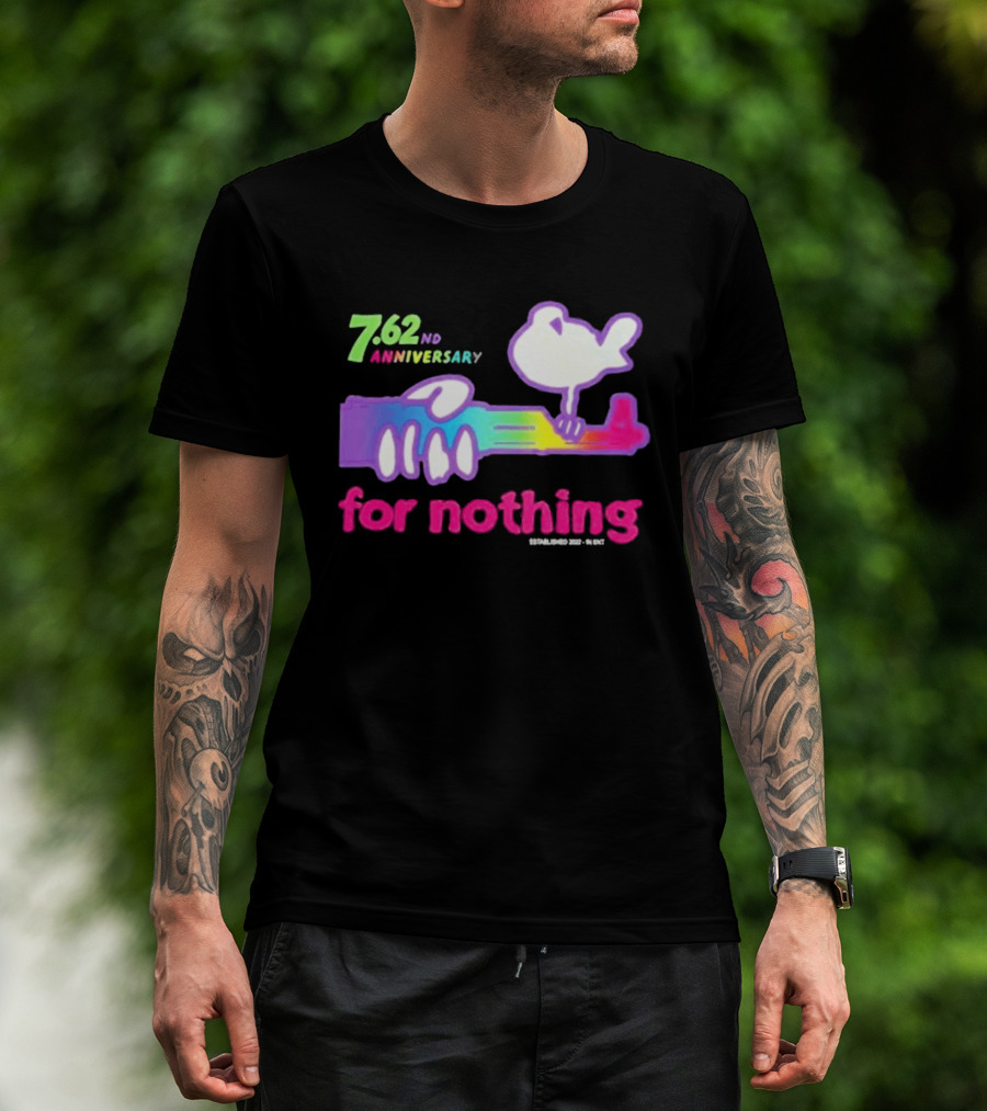 7.62nd Anniversary For Nothing Rainbow Dove Peacemaker T-Shirt