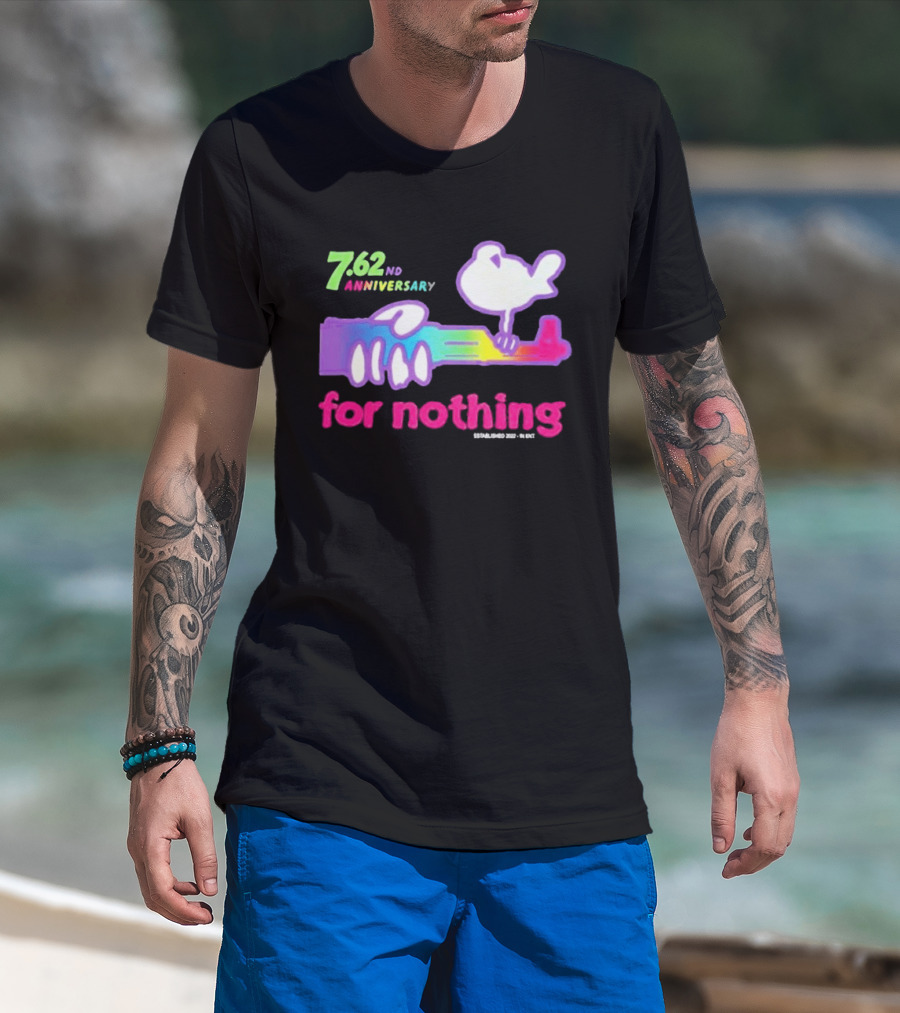 7.62nd Anniversary For Nothing Rainbow Dove Peacemaker T-Shirt