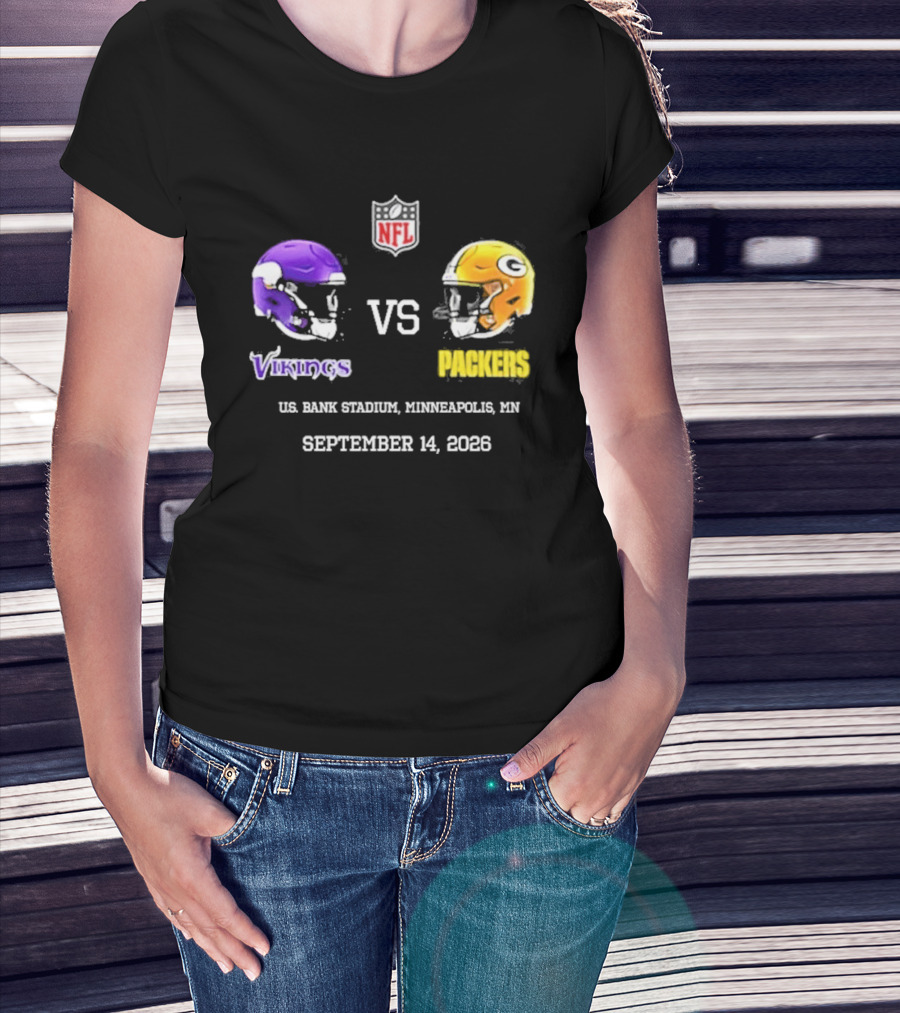 Green Bay Packers Vs Minnesota Vikings NFL U.S. Bank Stadium Minneapolis September 14 2026 T-Shirt