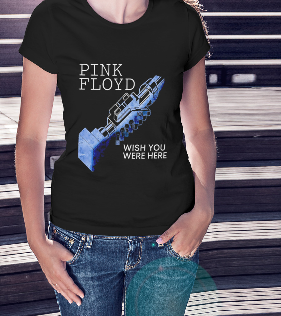Pink Floyd Wish You Were Here Blue Mechanical Robot Handshake T-Shirt