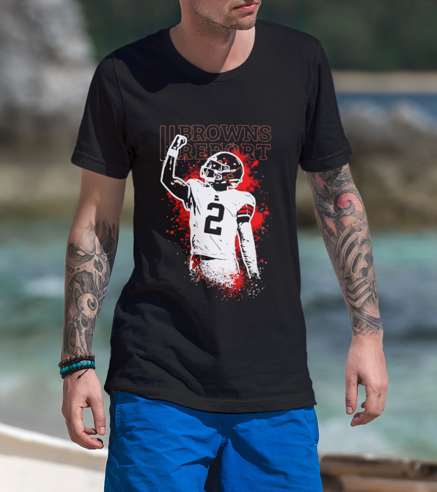 Shedeur Sanders Perfect Timing 2 Browns Report Cleveland Browns T-Shirt