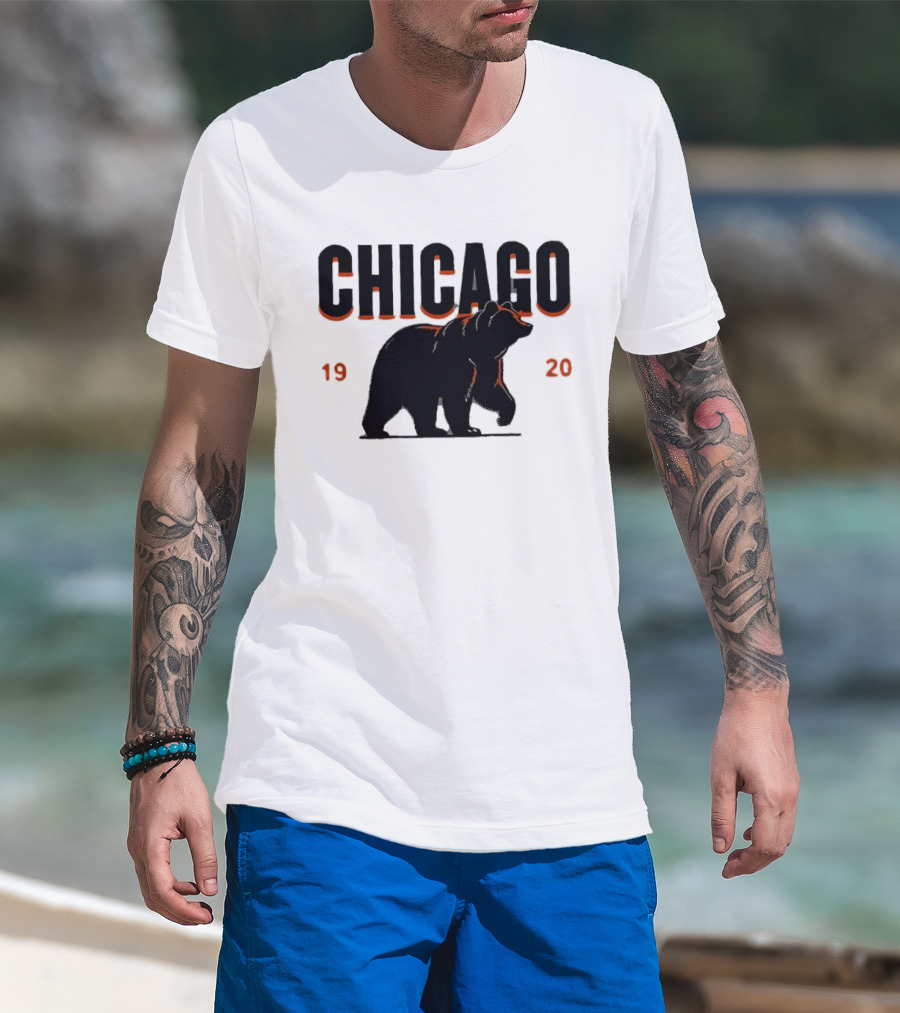 Chicago Bears 1920 Walking Grizzly Orange T-Shirt