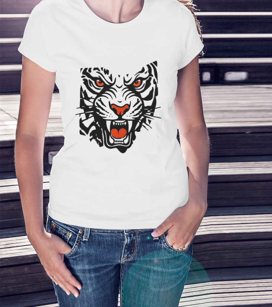 Cincinnati Bengals Open In Orange 2026 Season Tiger Face T-Shirt