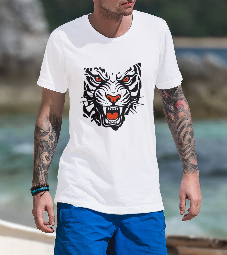 Cincinnati Bengals Open In Orange 2026 Season Tiger Face T-Shirt