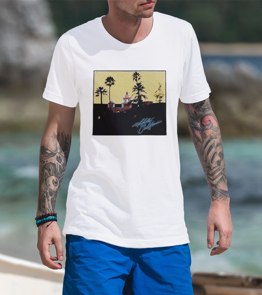 Hotel California Resort Scene 90s Eagles Justin Bieber 1995 T-Shirt