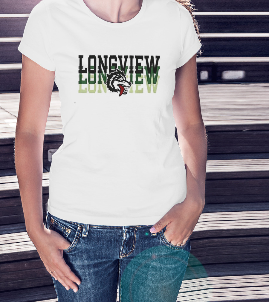 Longview Once A Lobo Always A Lobo Green Wolf Head T-Shirt