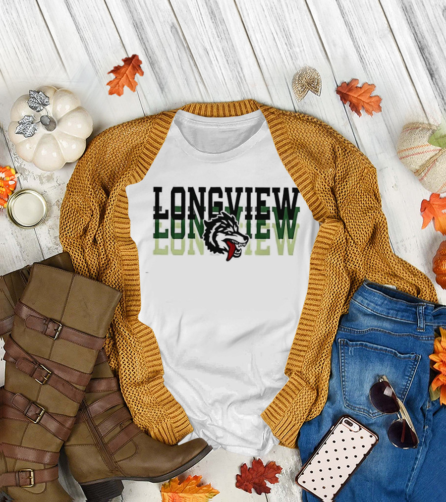 Longview Once A Lobo Always A Lobo Green Wolf Head T-Shirt