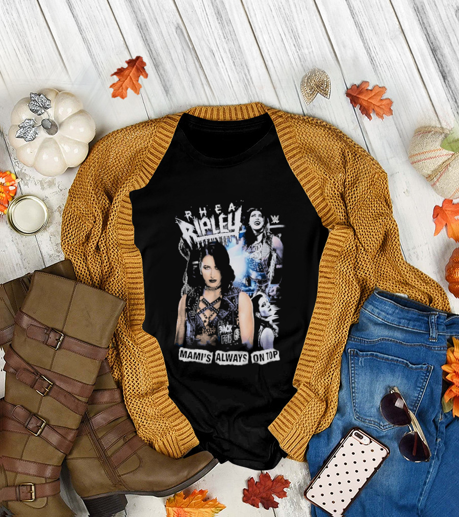 Rhea Ripley WWE Mami's Always On Top Wrestler Collage T-Shirt