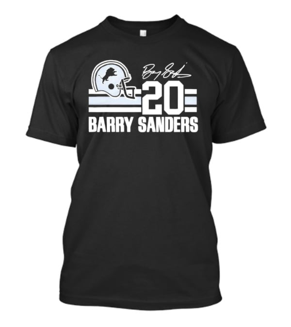 Detroit Lions Barry Sanders 20 Helmet Stripes By BS Signature T-Shirt