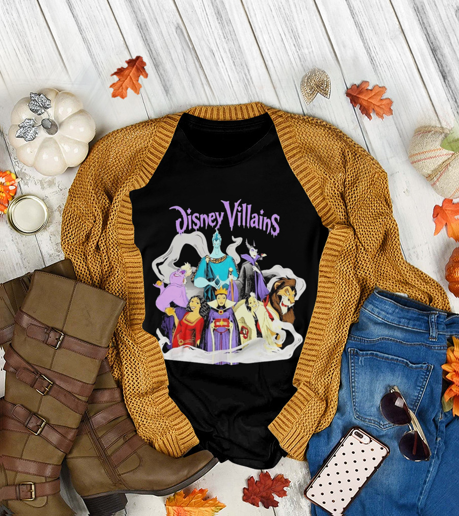 Disney Villains Halloween Squad Maleficent Hades Ursula Scar Evil Queen Cruella De Vil T-Shirt