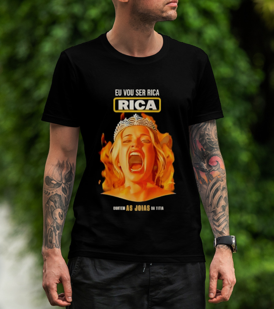 Eu Vou Ser Rica Contem As Joias Da Titia Rica Screaming Blonde Woman T-Shirt
