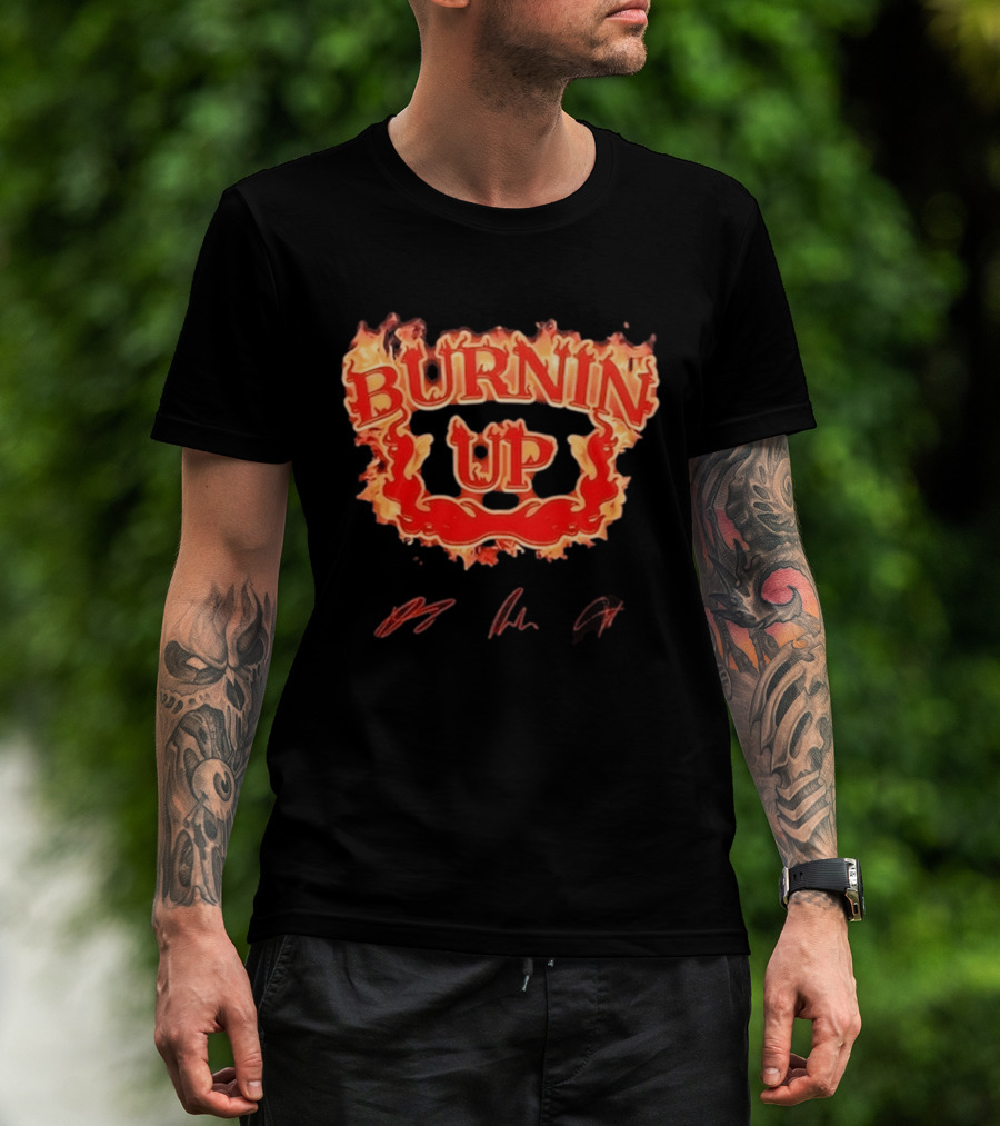 Jonas Brothers Burnin Up Tour Fiery Red Flame Letters T-Shirt