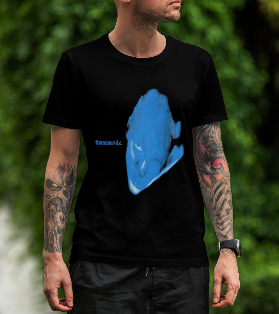 Fontaines D.C. Dopamine Chamber Blue Cover Black T-Shirt