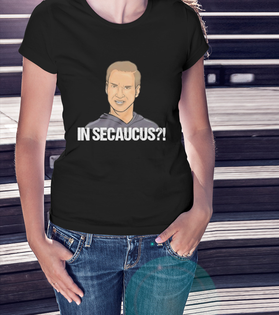 In Secaucus Cartoon Caricature Grimacing Man Face Expression T-Shirt