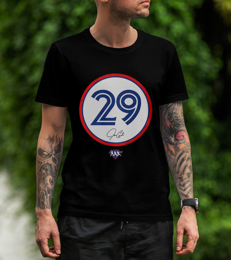 Joe Carter 29 Autograph Toronto Blue Jays Baseball T-Shirt