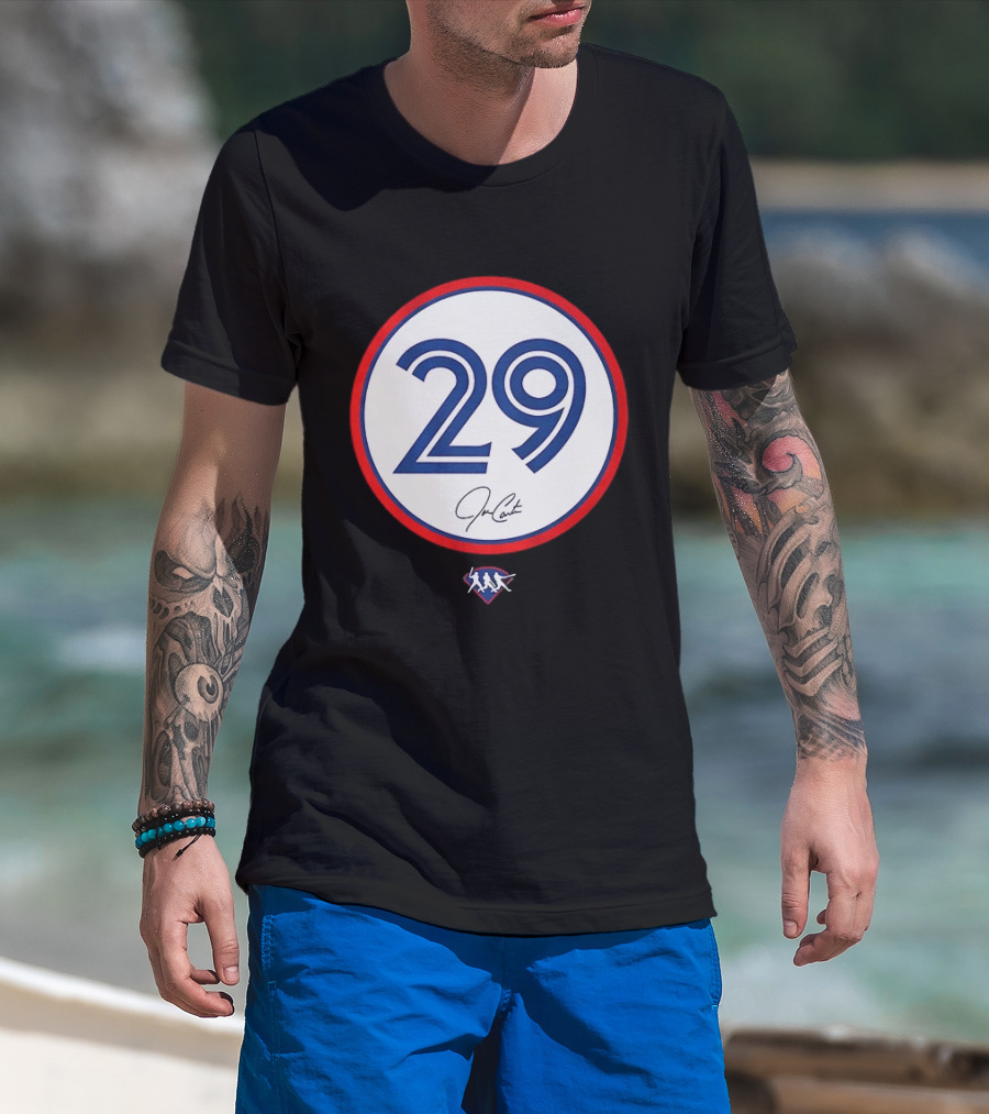 Joe Carter 29 Autograph Toronto Blue Jays Baseball T-Shirt