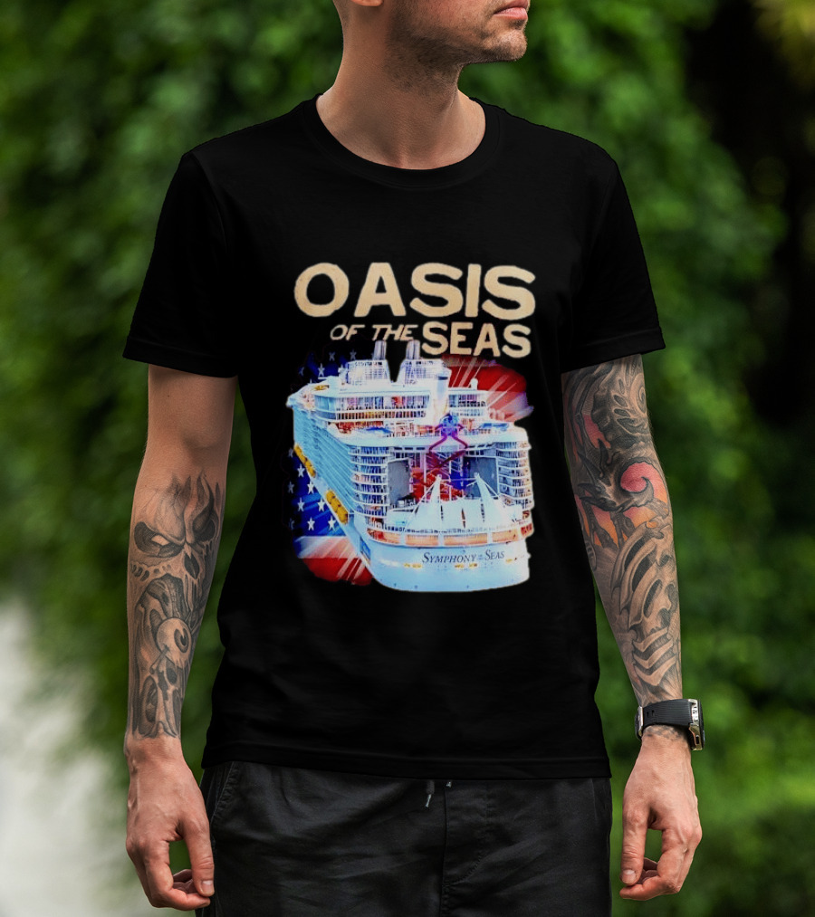 Oasis Of The Seas Symphony Cruise Ship American Flag T-Shirt