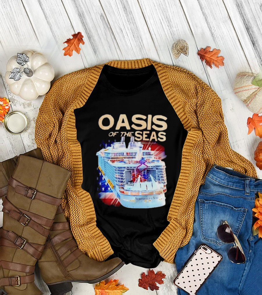 Oasis Of The Seas Symphony Cruise Ship American Flag T-Shirt