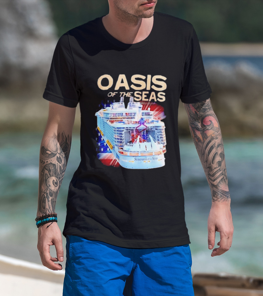 Oasis Of The Seas Symphony Cruise Ship American Flag T-Shirt
