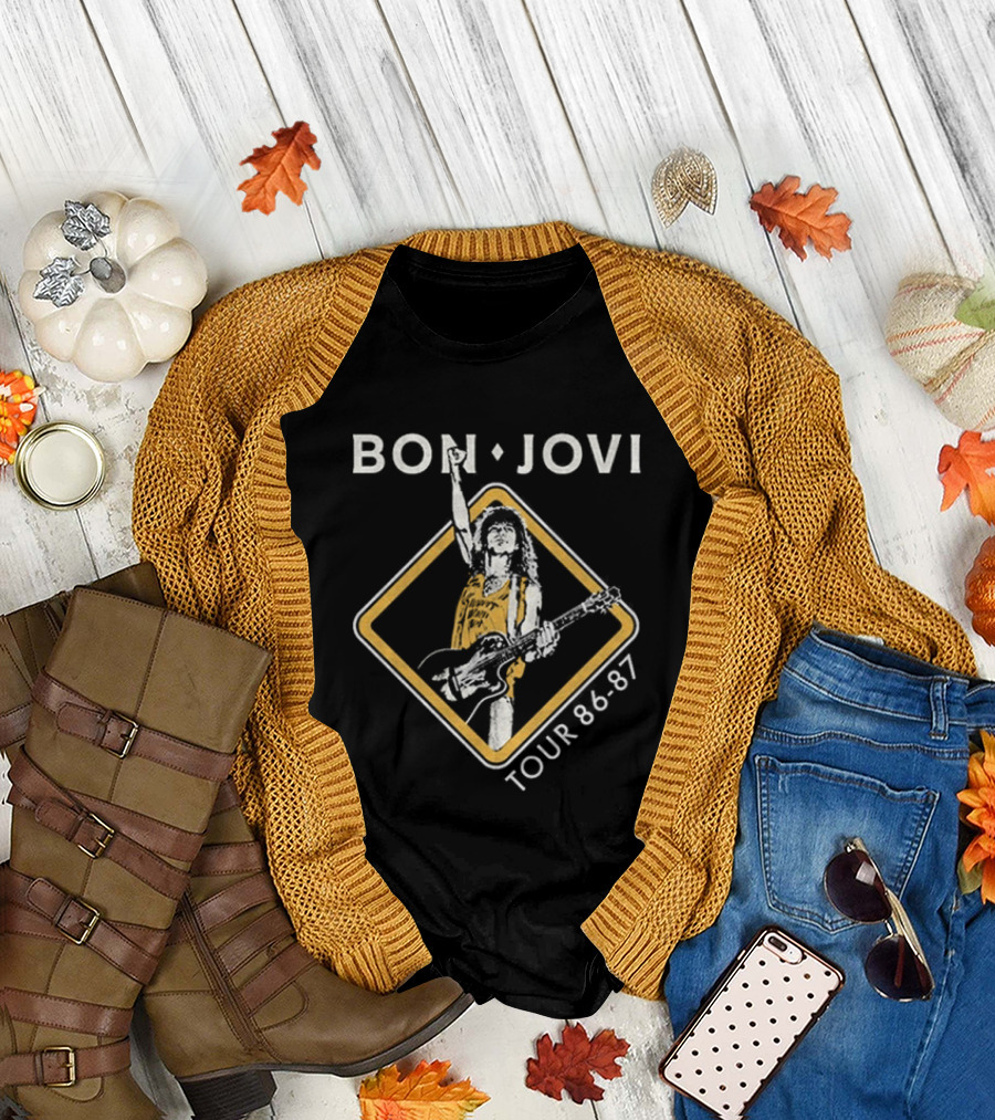 Bon Jovi Slippery When Wet Tour 86 87 T-Shirt