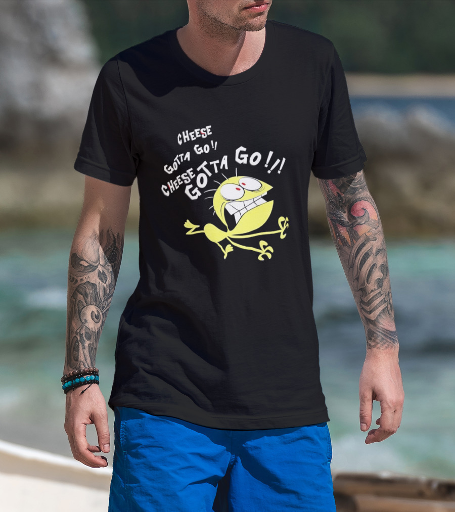 Cheese Gotta Go!! Yellow Cartoon Imaginary Friend T-Shirt