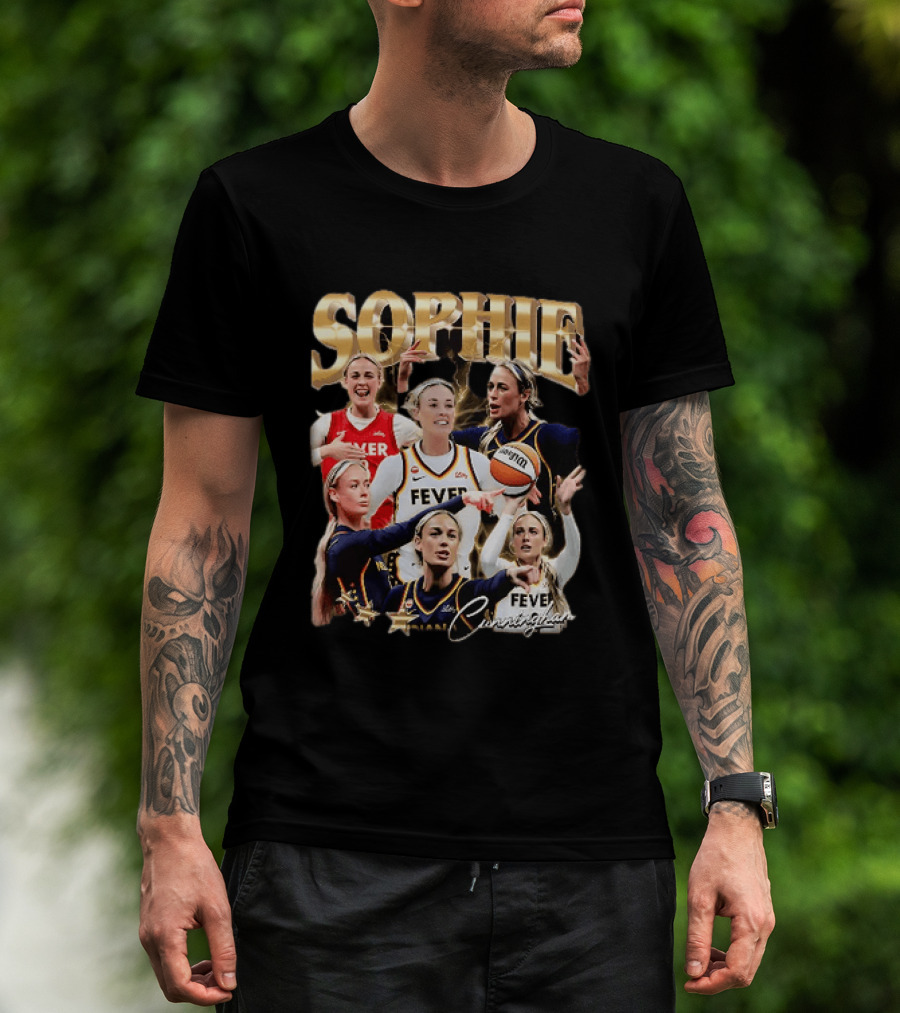 Sophie Cunningham Indiana Fever Basketball Star Collage T-Shirt