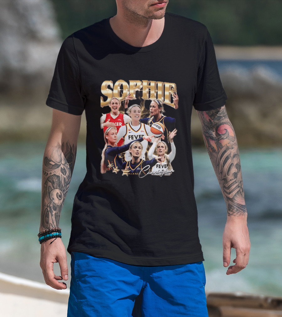 Sophie Cunningham Indiana Fever Basketball Star Collage T-Shirt