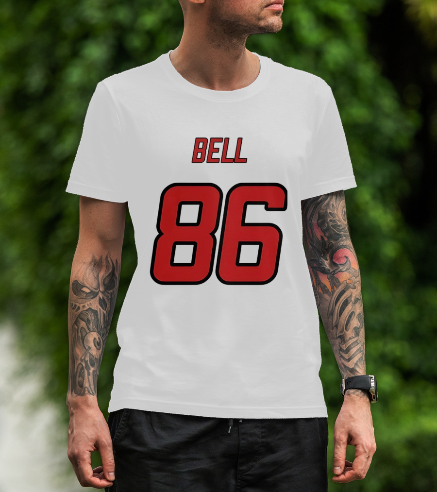 Bell 86 Red Jersey Number Sports T-Shirt