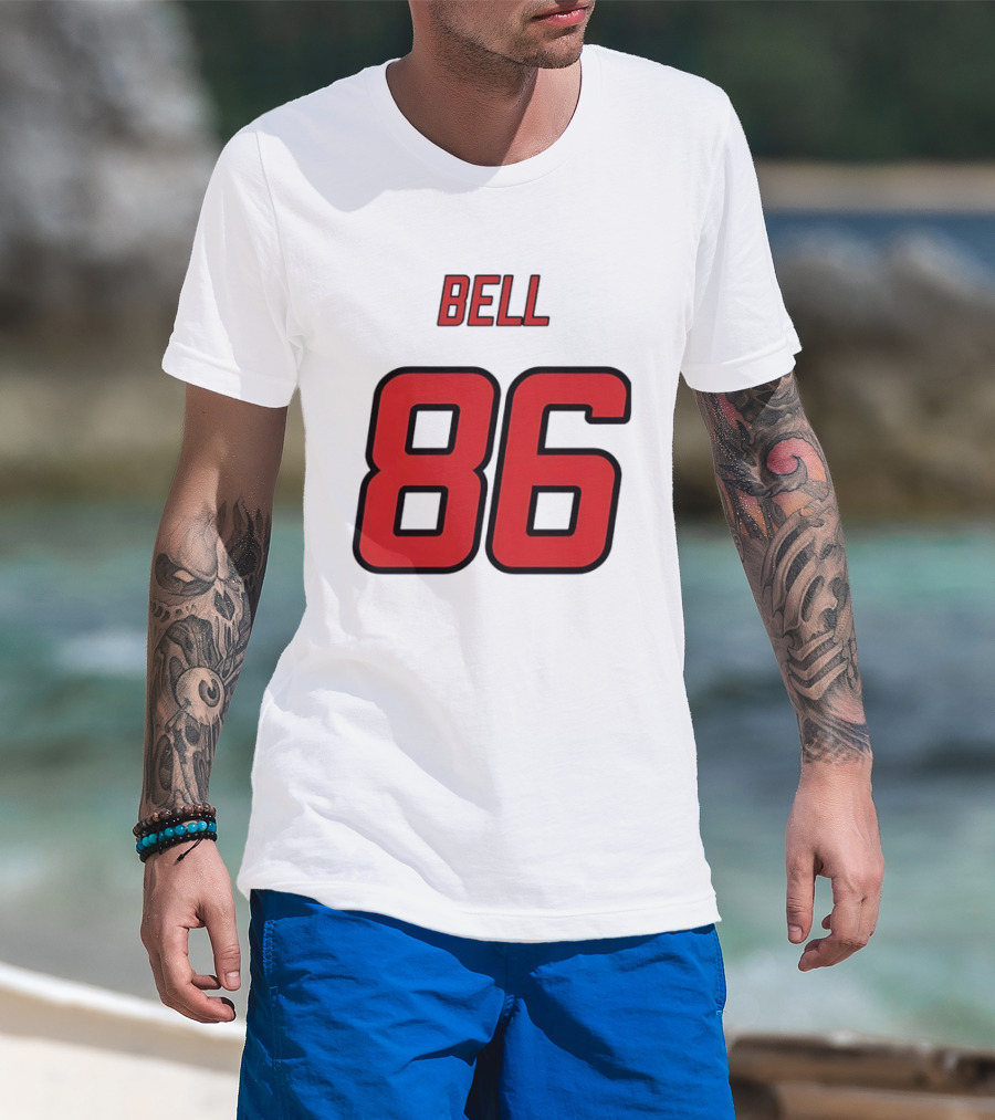 Bell 86 Red Jersey Number Sports T-Shirt