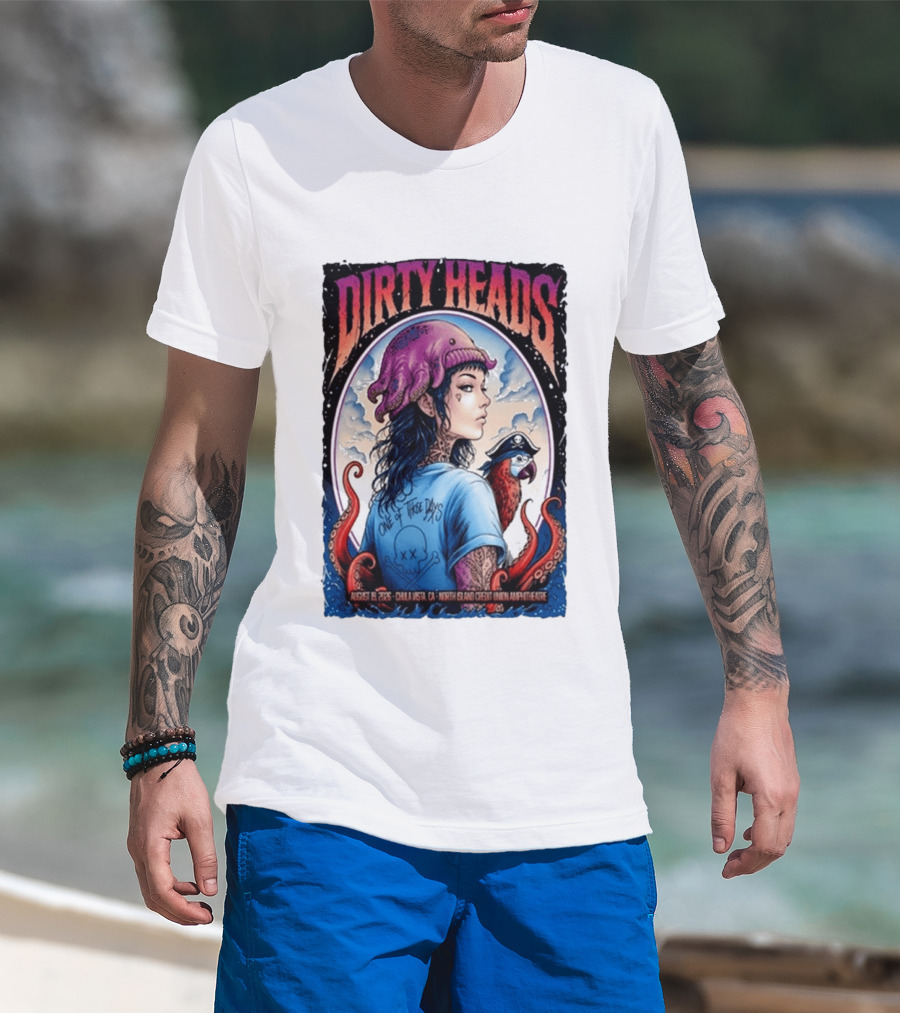 Dirty Heads One Of Those Days Pirate Octopus North Island Credit Union Amphitheatre Chula Vista CA Aug 19 2026 T-Shirt