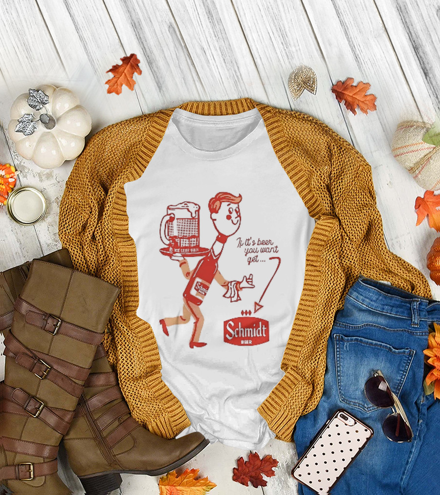 Schmidt Beer Retro Cartoon Character With T-Shirt