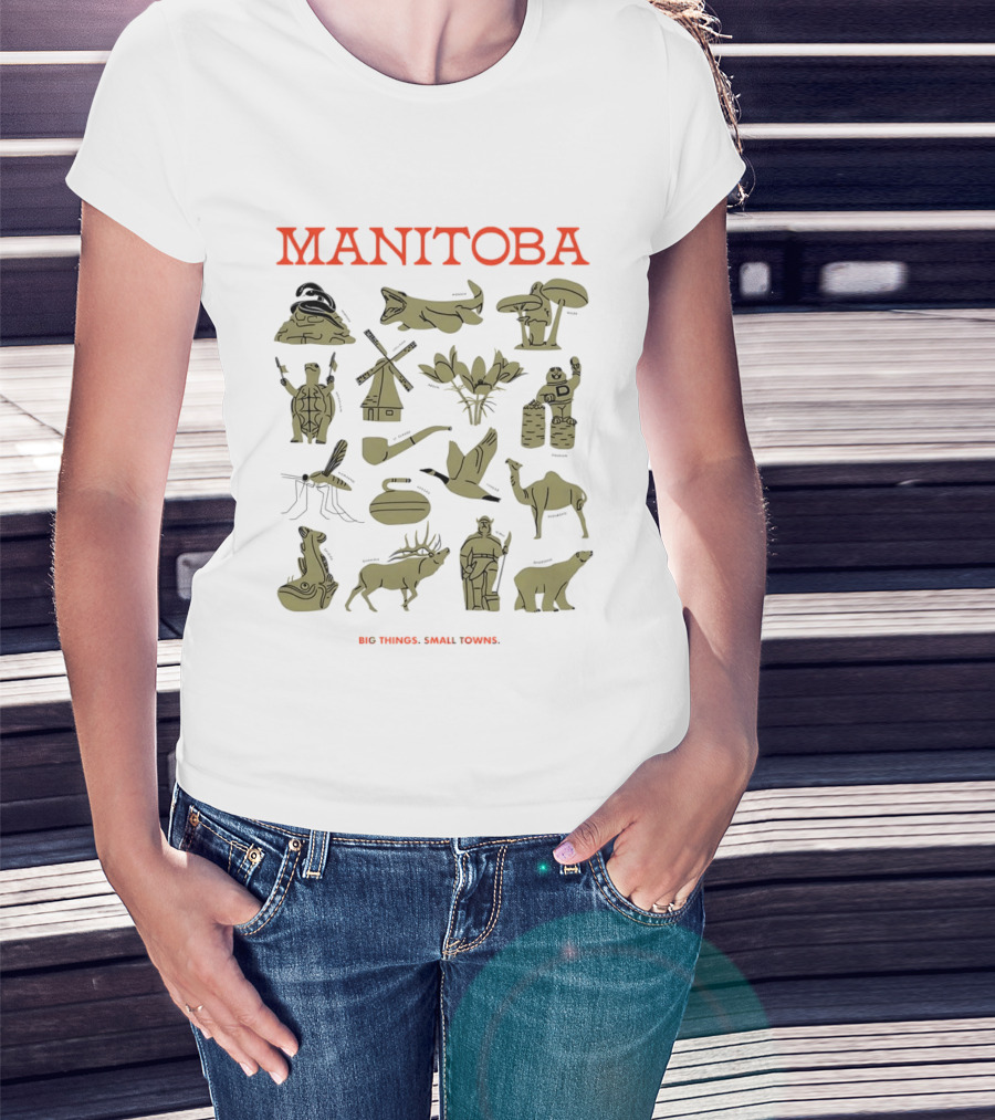 Manitoba Roadside Attractions Big Things Small Towns Statues Gold T-Shirt