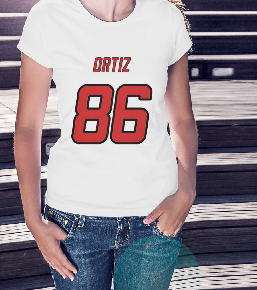 Ortiz Red 86 Jersey Number T-Shirt