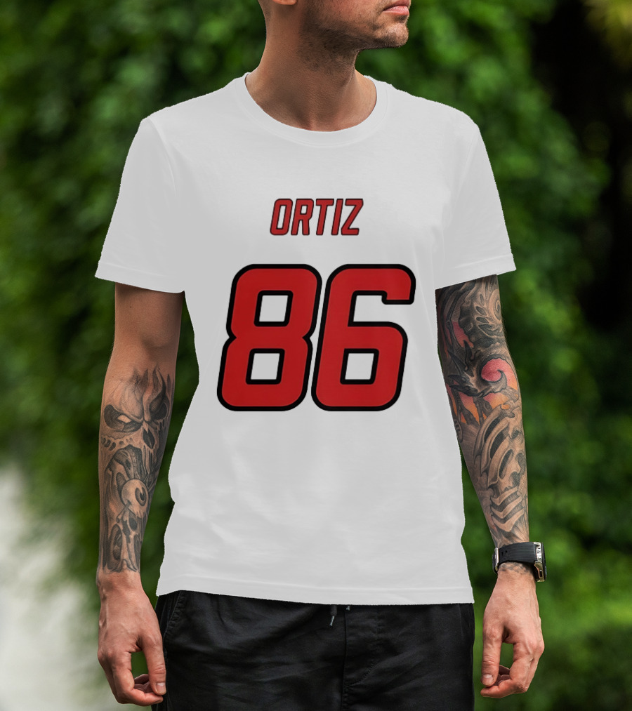 Ortiz Red 86 Jersey Number T-Shirt